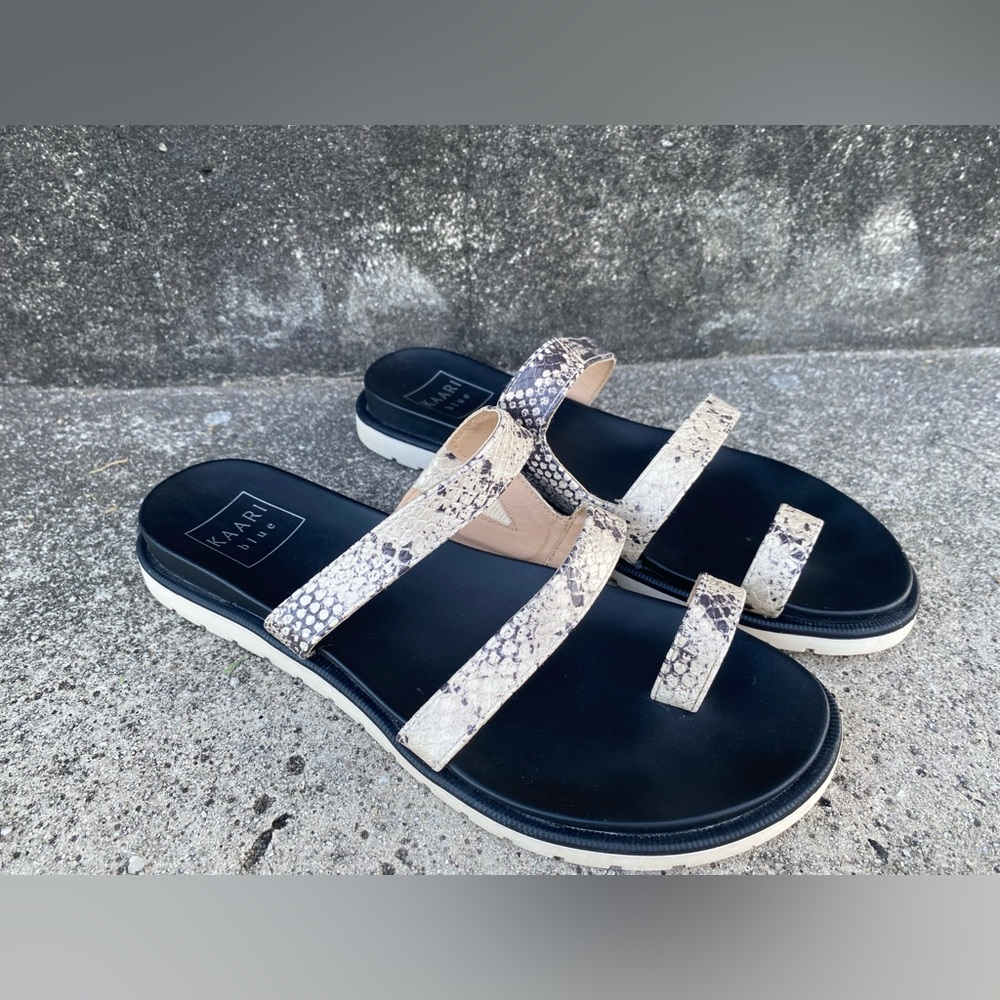 KARRI Blue Snake Skin Sandals